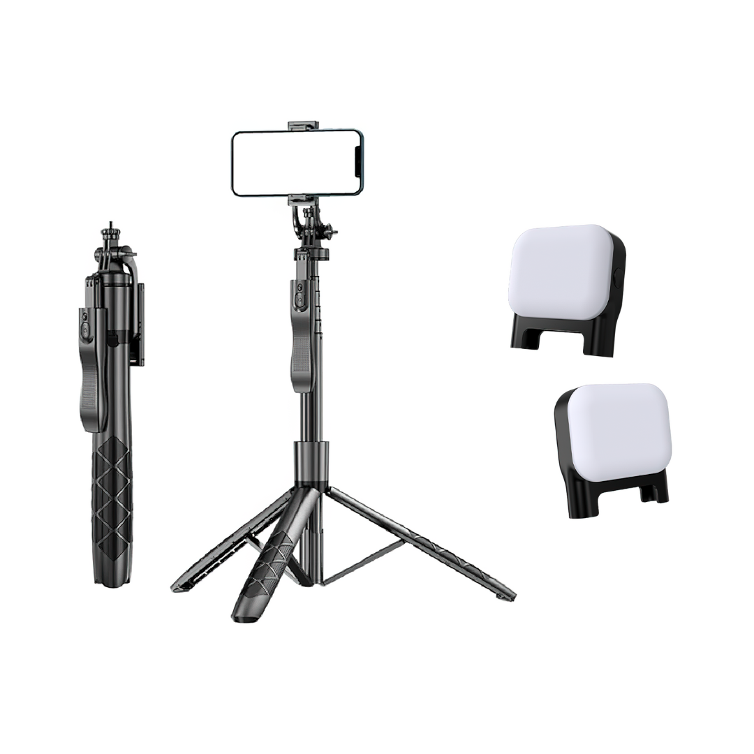 360-Graden Panoramische Draagbaar Statief Selfiestick met Afstandsbediening voor Mobiele telefoons