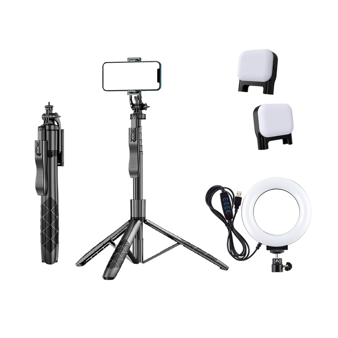 360-Graden Panoramische Draagbaar Statief Selfiestick met Afstandsbediening voor Mobiele telefoons