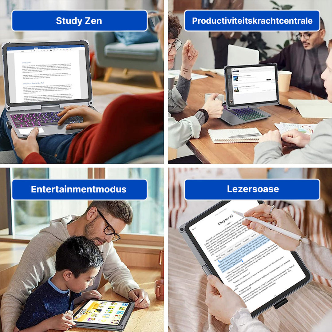 Rotate Pro Draadloze Toetsenbordhoes Voor iPad