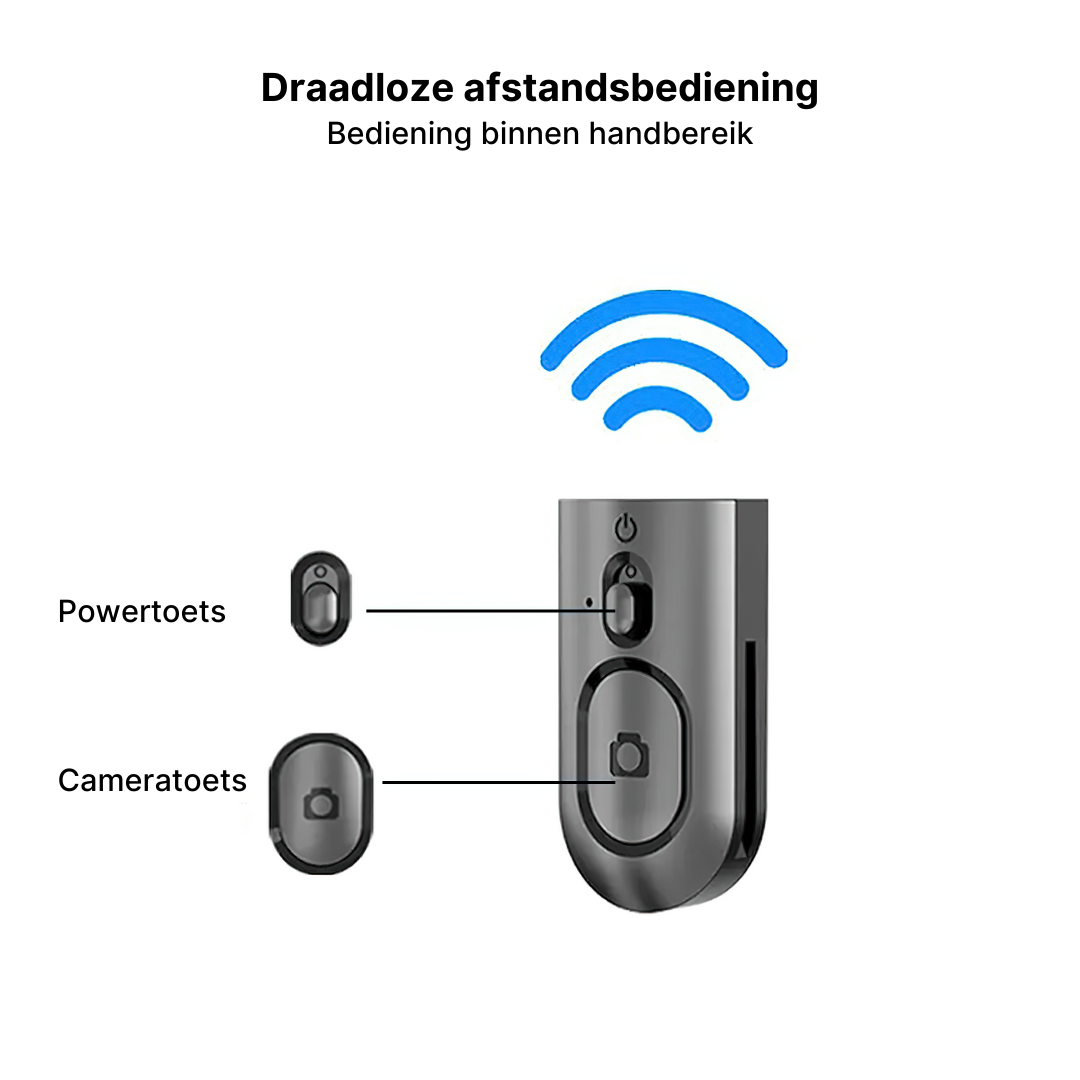 360-Graden Panoramische Draagbaar Statief Selfiestick met Afstandsbediening voor Mobiele telefoons
