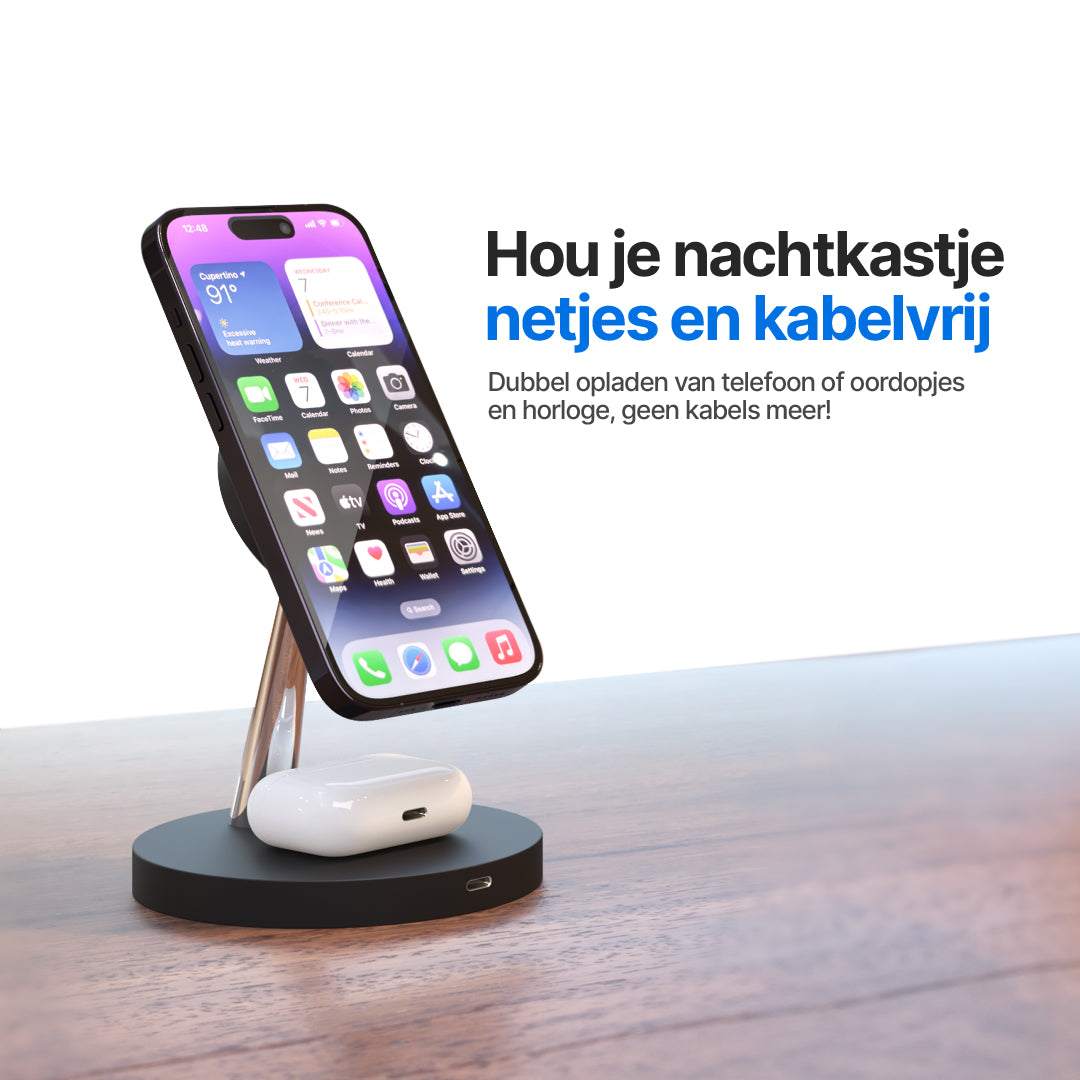 2-in-1 Draadloos Laadstation