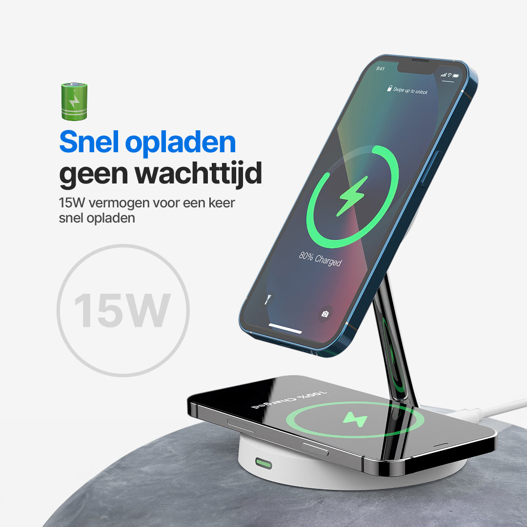 2-in-1 Draadloos Laadstation