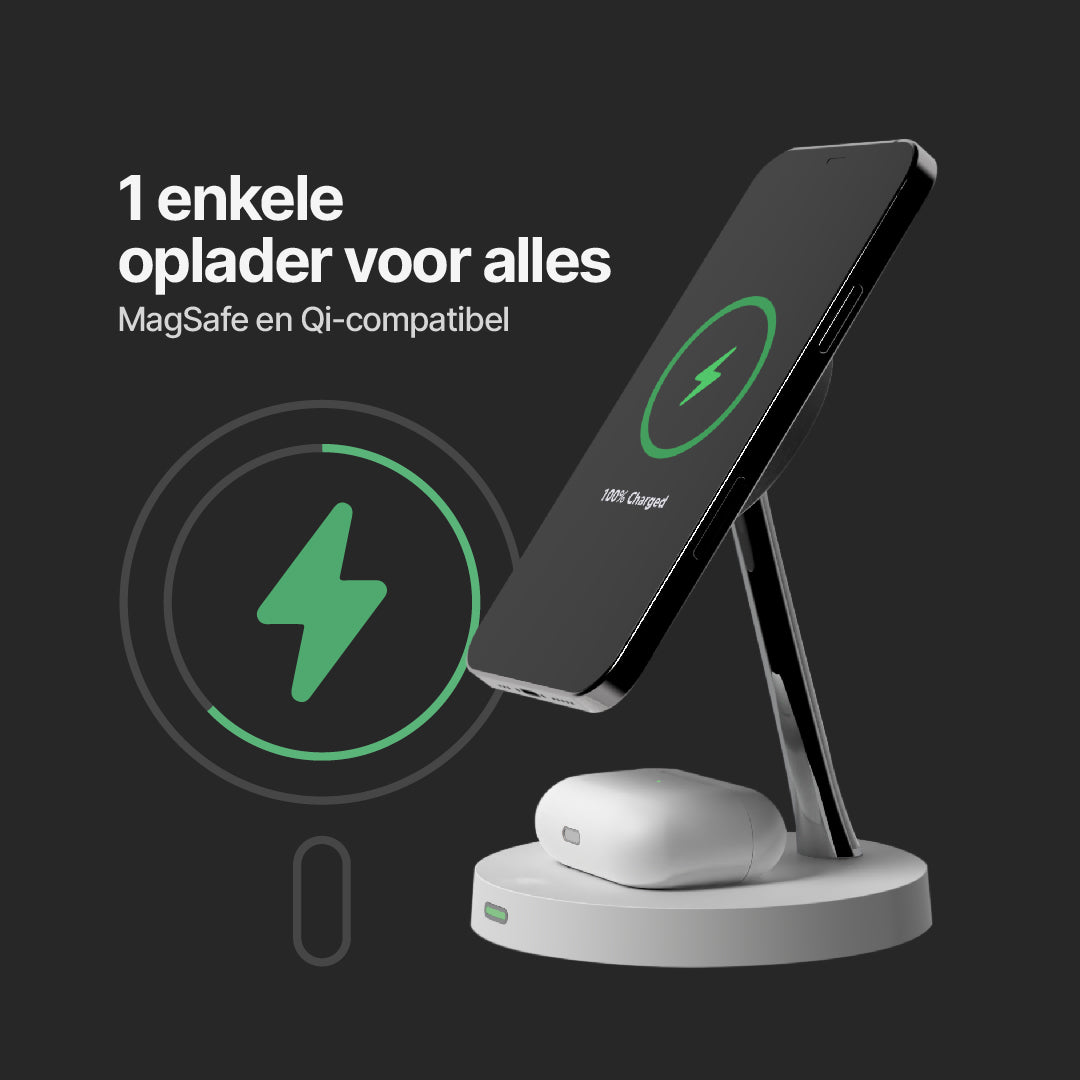 2-in-1 Draadloos Laadstation