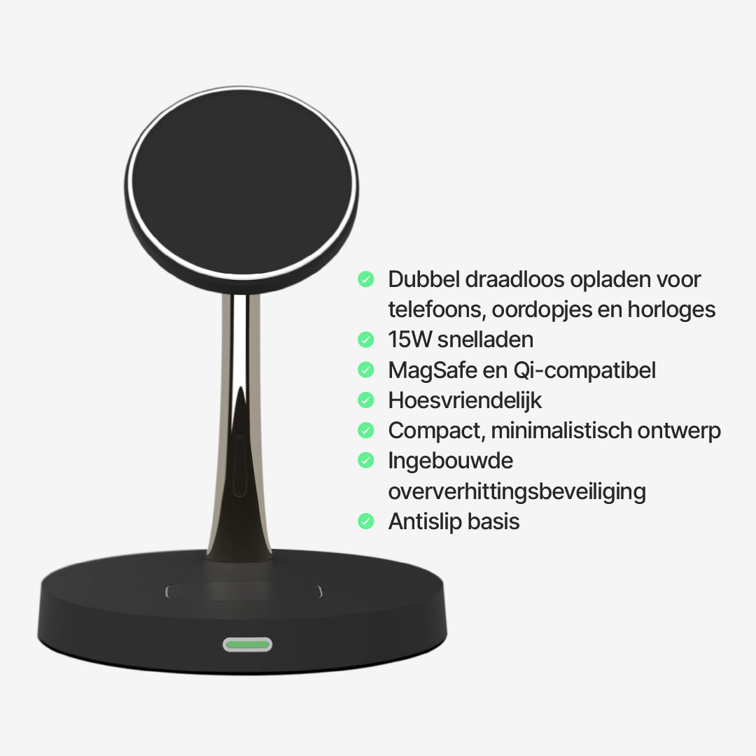 2-in-1 Draadloos Laadstation