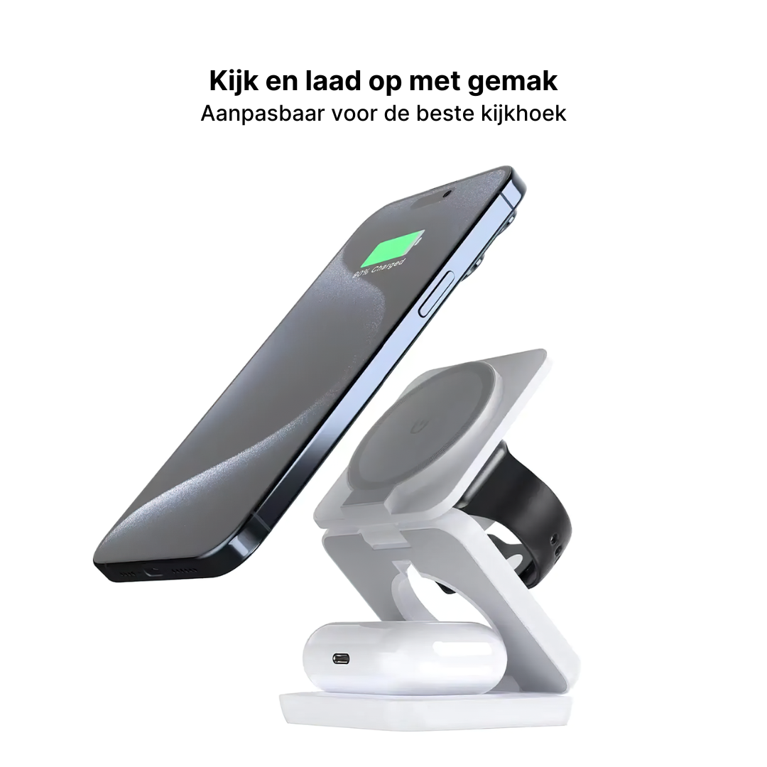 Trio 3-in-1 Vouwbaar Draadloos Laadstation