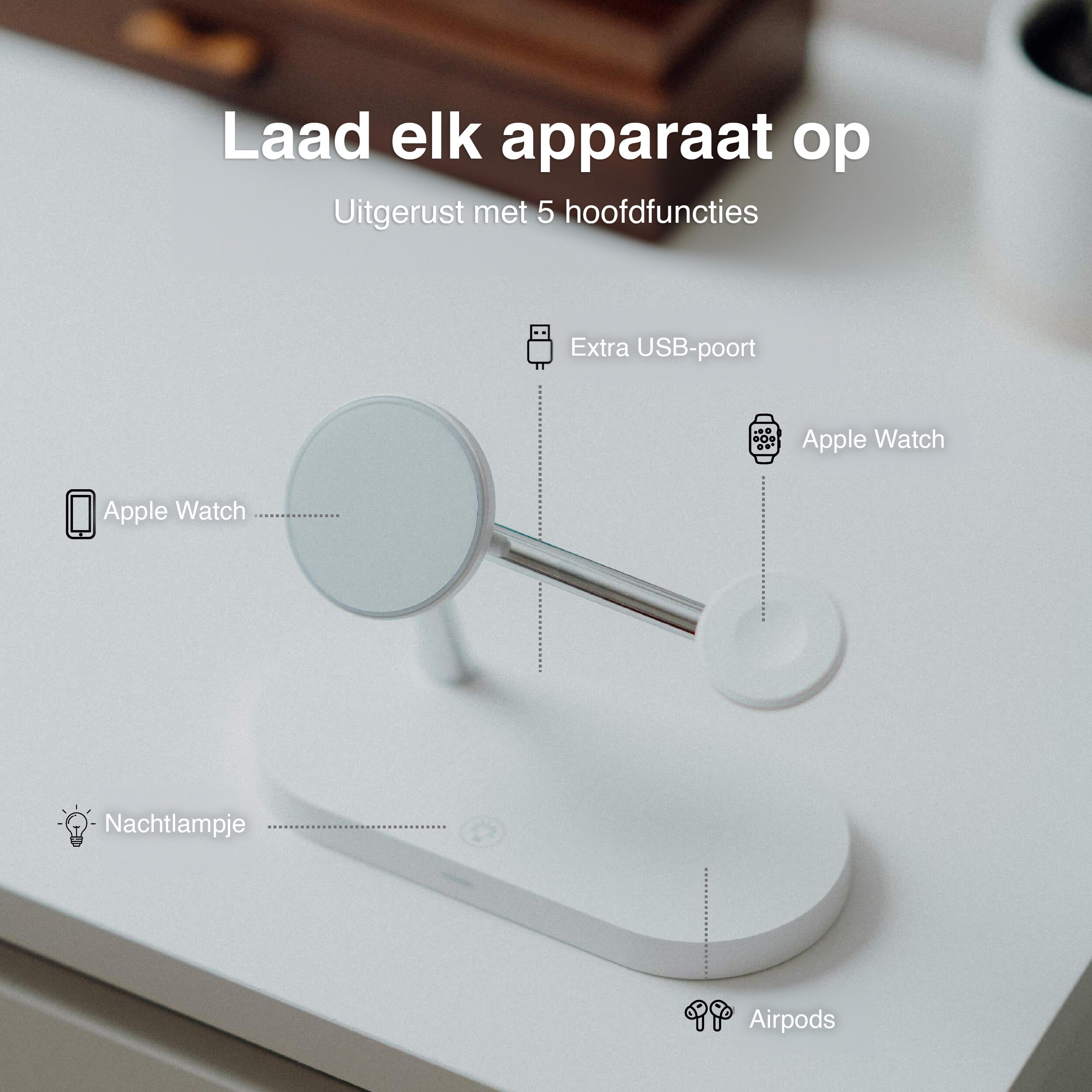 4-in-1 MagSafe Draadloos Oplaadstation