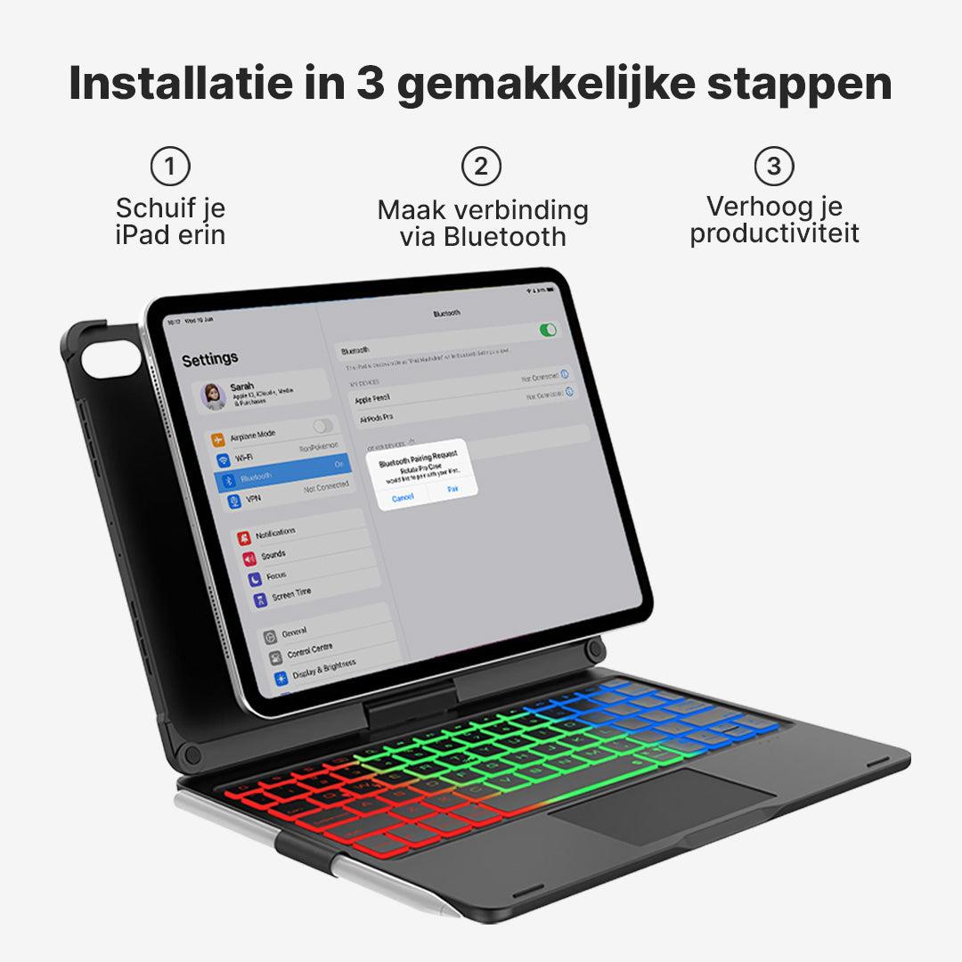 Rotate Pro Draadloze Toetsenbordhoes Voor iPad