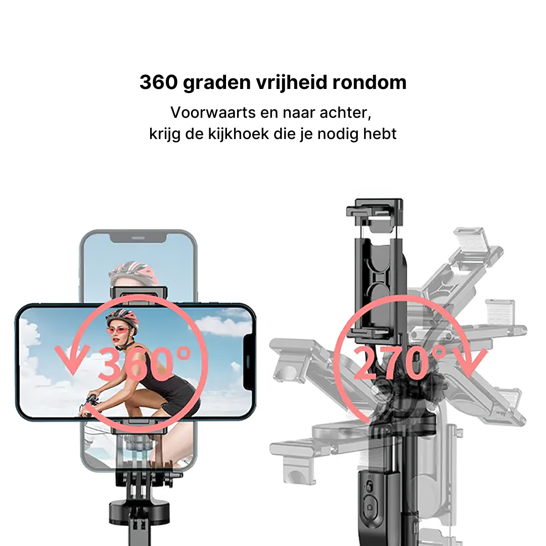 360-Graden Panoramische Draagbaar Statief Selfiestick met Afstandsbediening voor Mobiele telefoons