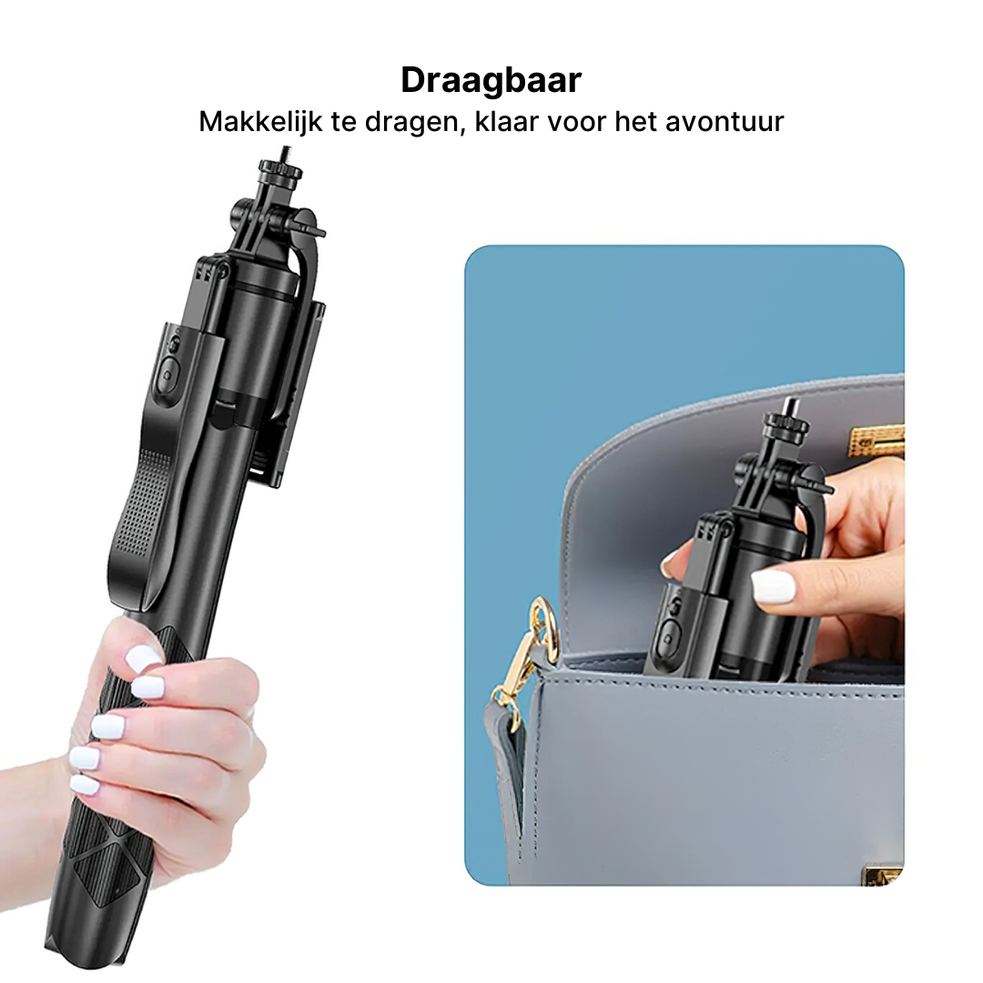 360-Graden Panoramische Draagbaar Statief Selfiestick met Afstandsbediening voor Mobiele telefoons