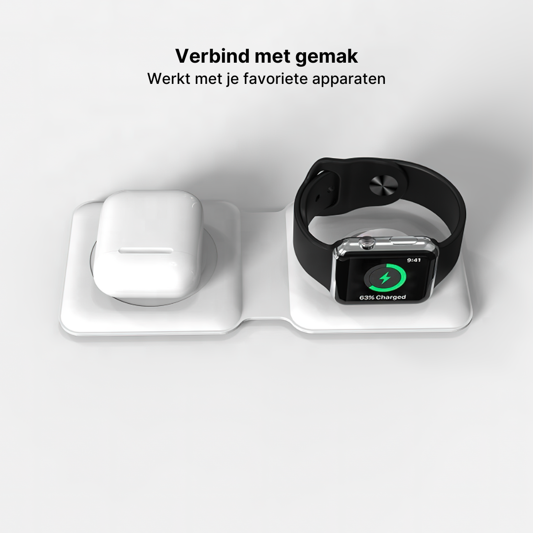 MagFold 2-in-1 Vouwbare Dubbele Draadloze Oplaadpad