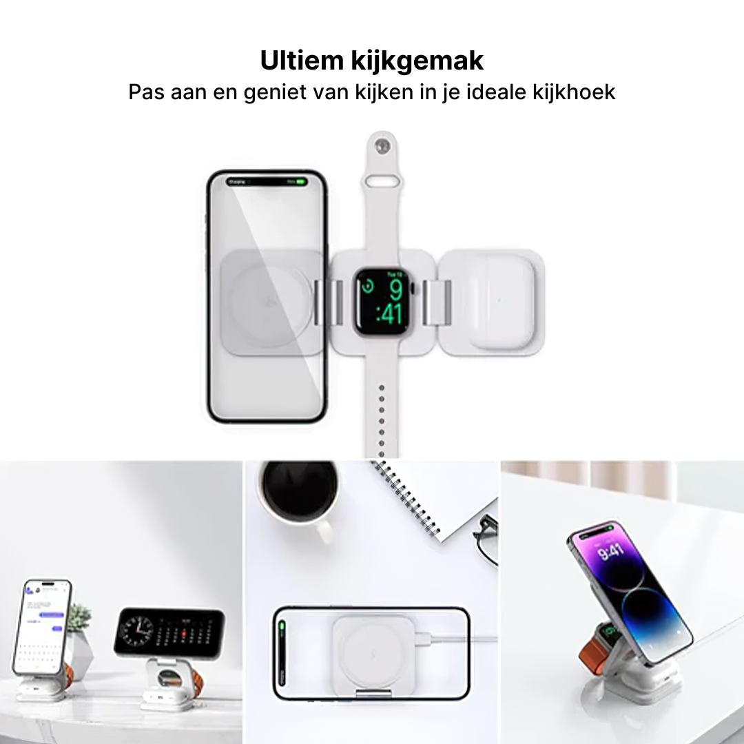 Trio 3-in-1 Vouwbaar Draadloos Laadstation