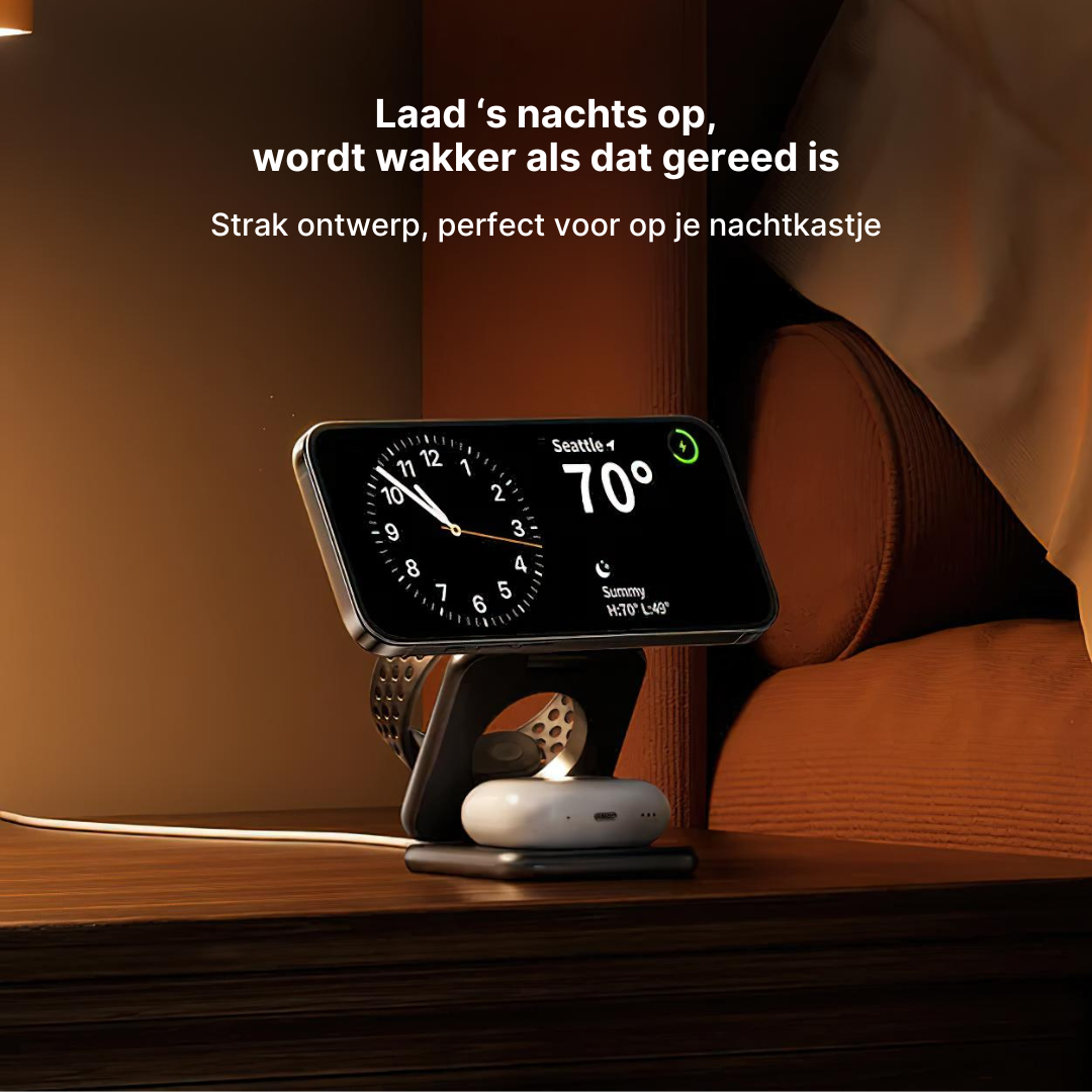 Trio 3-in-1 Vouwbaar Draadloos Laadstation