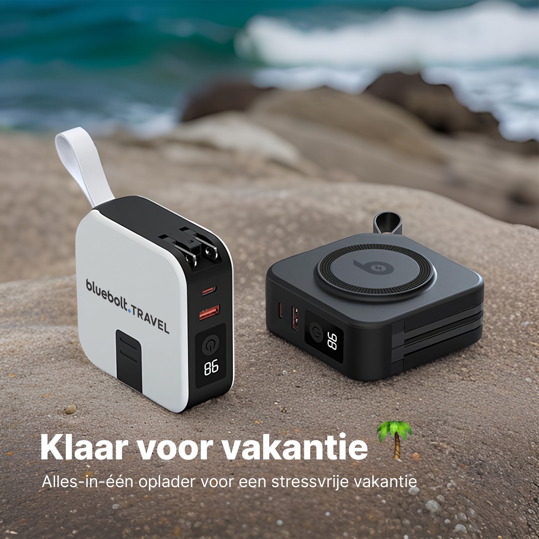 TravelBank 5-in-1 Muurlader met Draadloze Oplaadpad en Powerbank