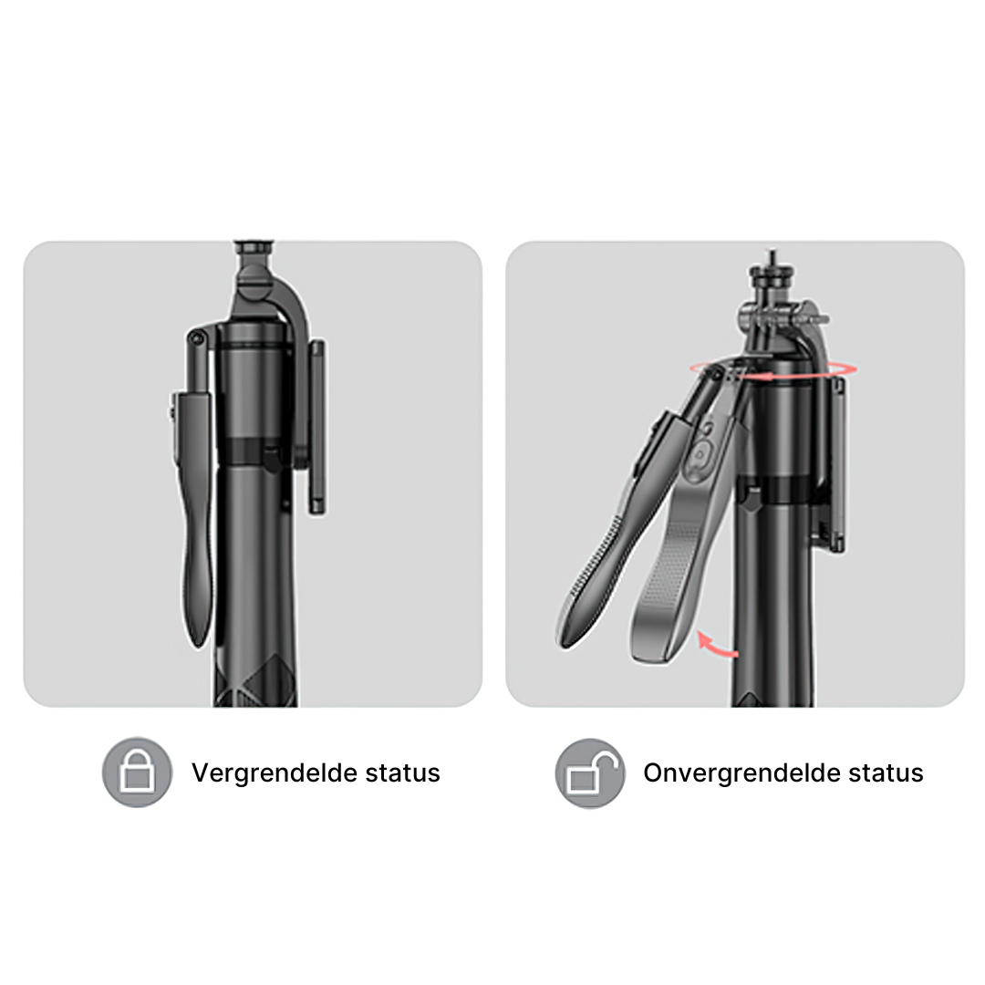 360-Graden Panoramische Draagbaar Statief Selfiestick met Afstandsbediening voor Mobiele telefoons