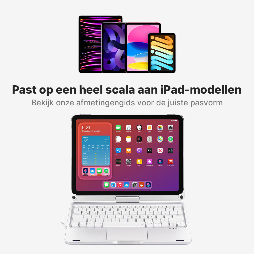 Rotate Pro Draadloze Toetsenbordhoes Voor iPad