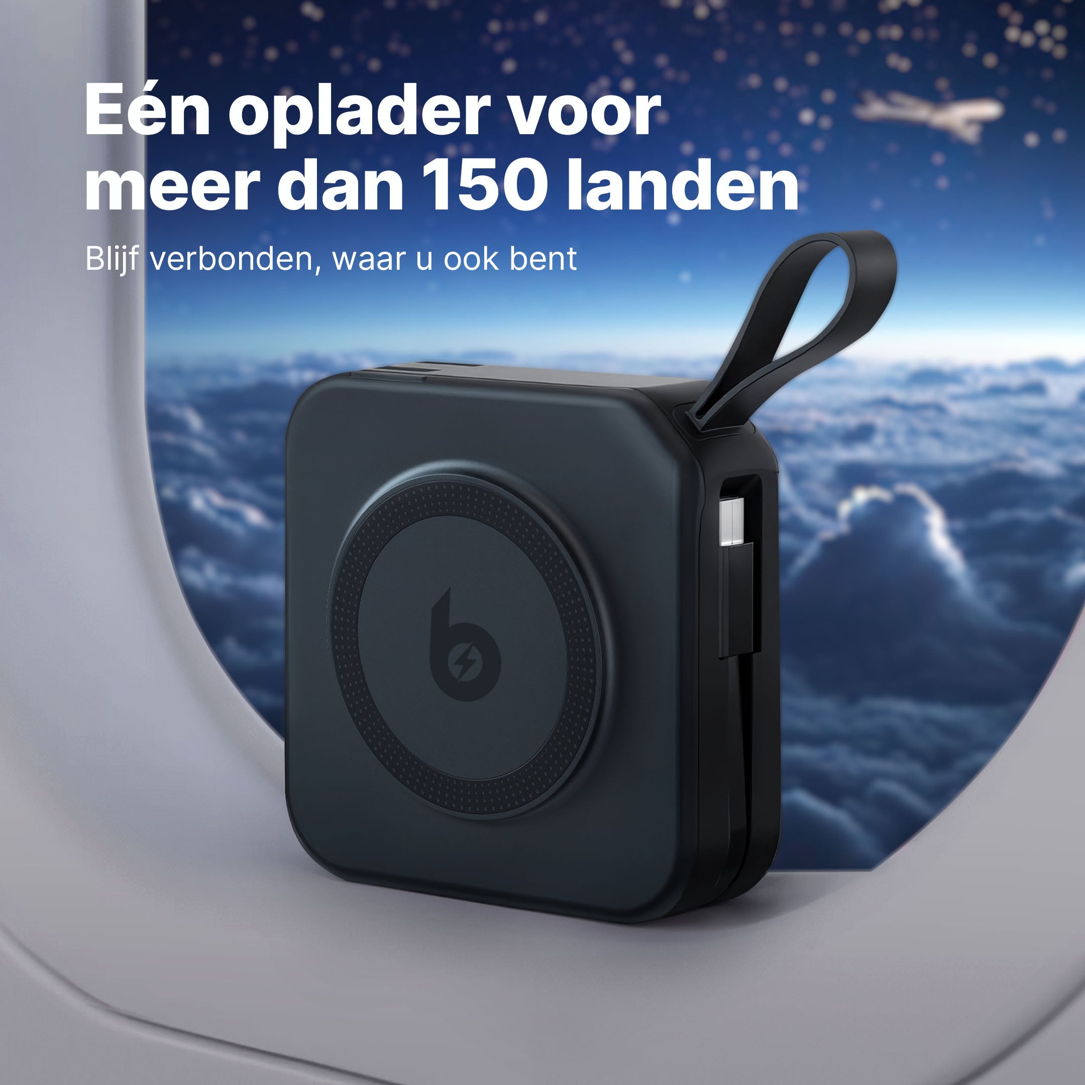 TravelBank 5-in-1 Muurlader met Draadloze Oplaadpad en Powerbank