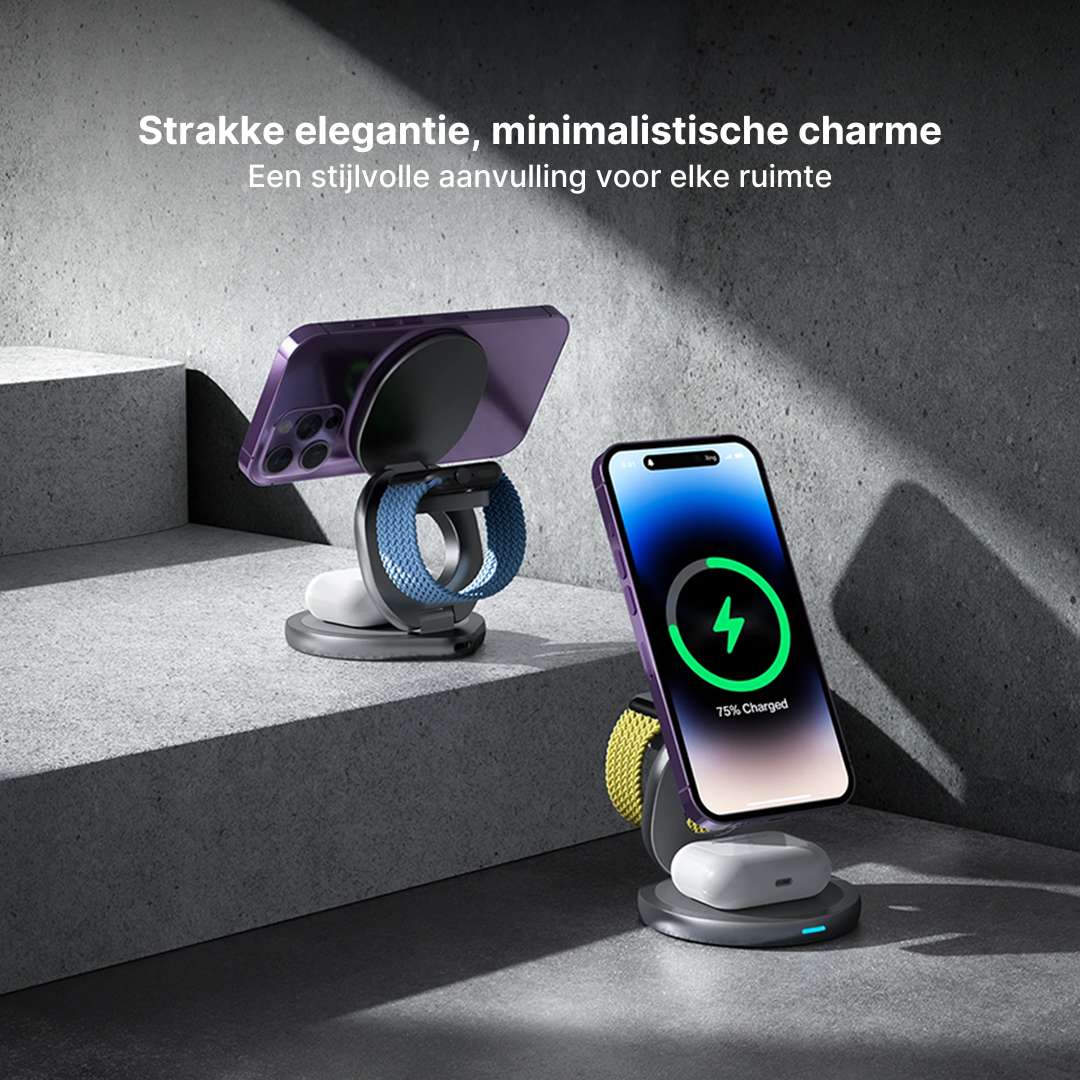 FlexCharge 3-in-1 Magnetische Draadloze Oplader