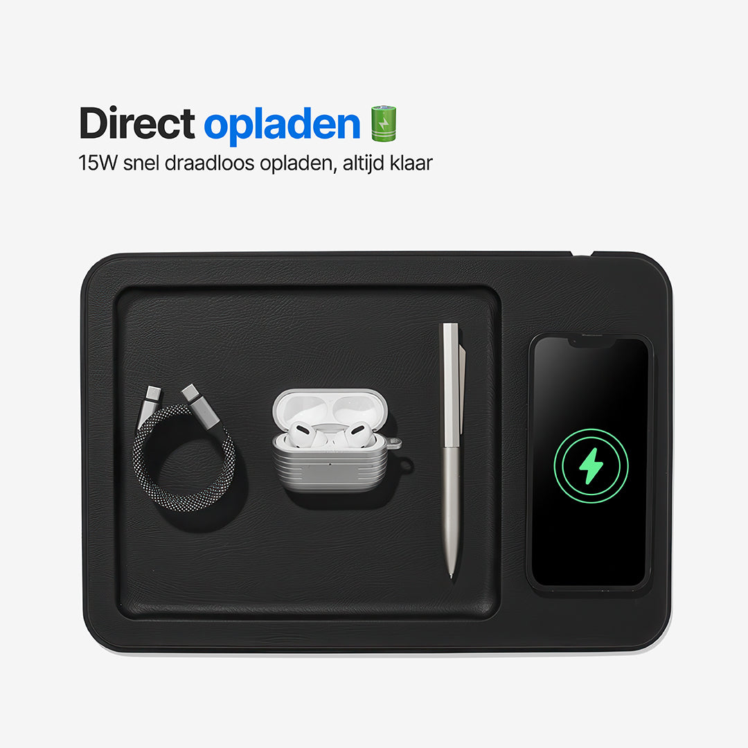 AuraHub Draadloze iPhone Oplader & Organizer