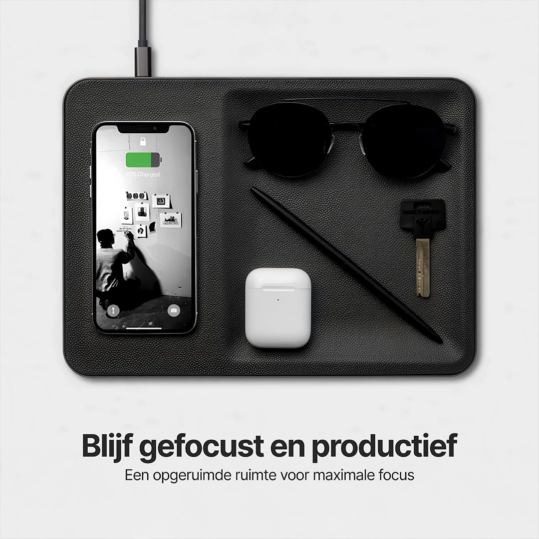AuraHub Draadloze iPhone Oplader & Organizer