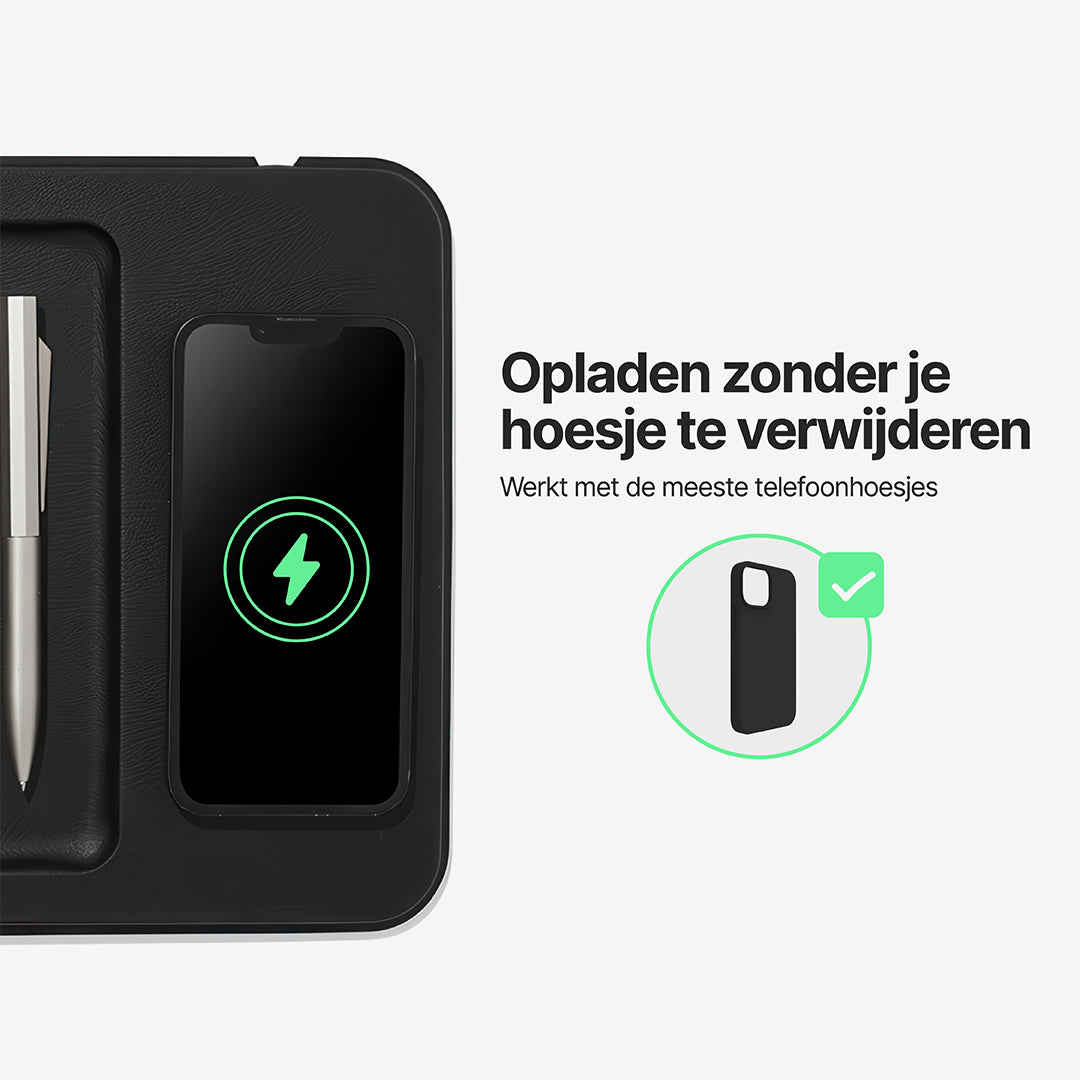 AuraHub Draadloze iPhone Oplader & Organizer