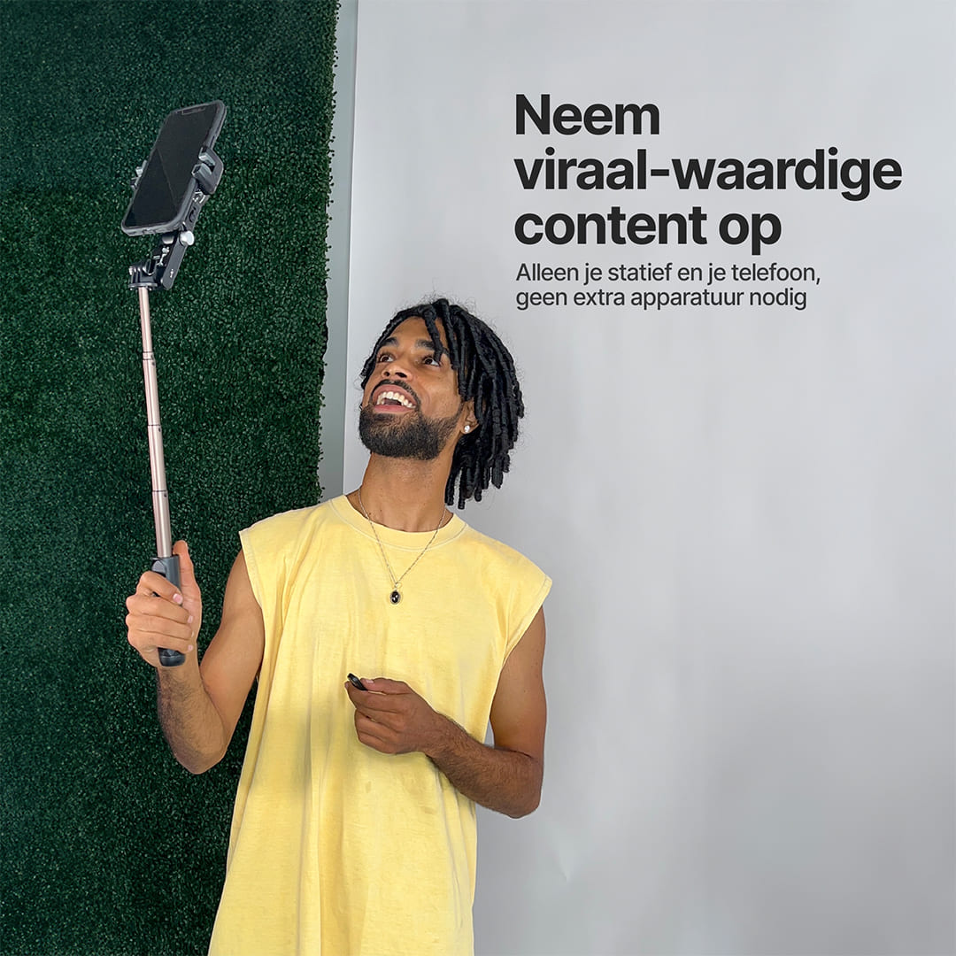 AutoFocus Statief voor Ontwerpers (360-graden, Gezichtsherkenning, Selfiestick, Licht, draadloze afstandsbediening)