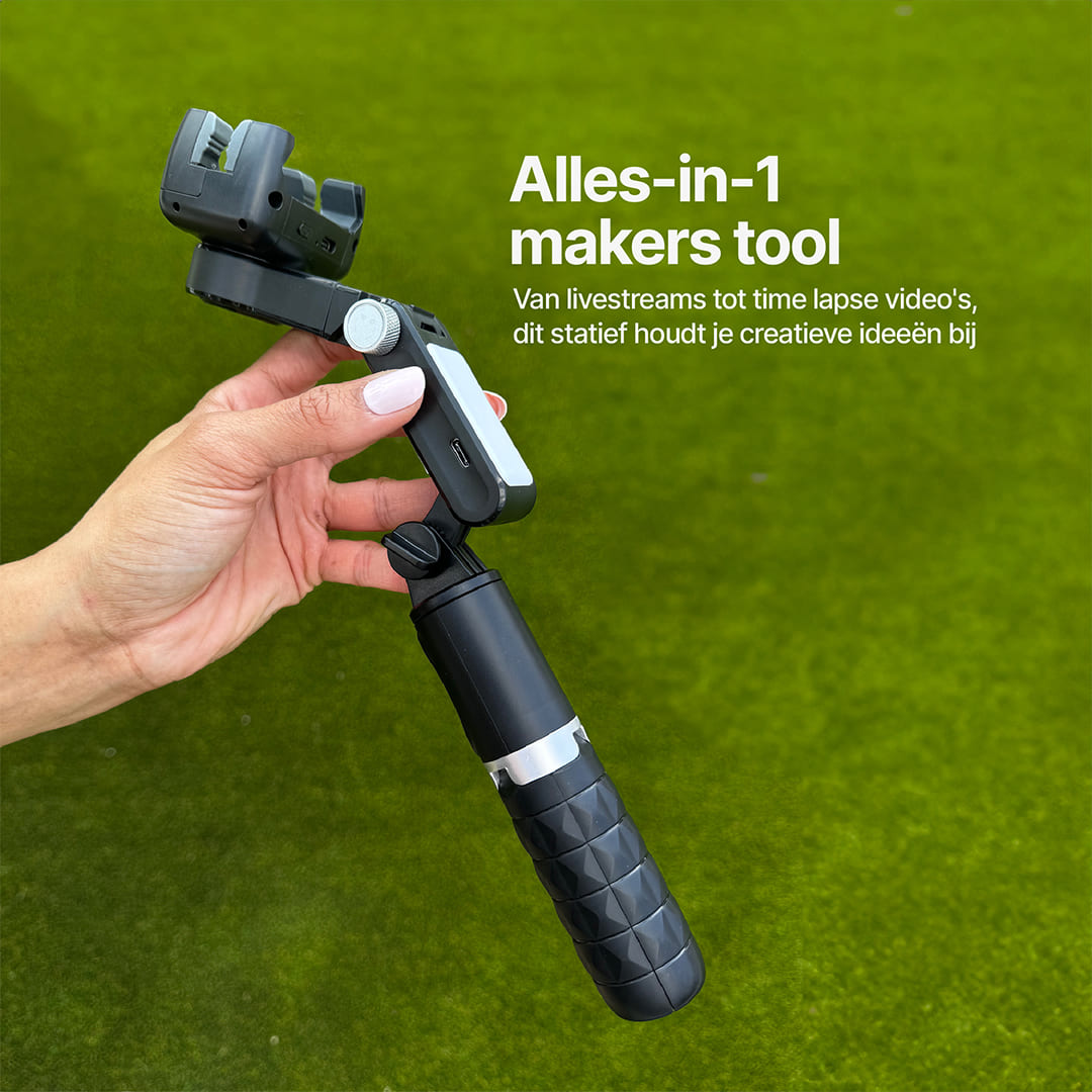 AutoFocus Statief voor Ontwerpers (360-graden, Gezichtsherkenning, Selfiestick, Licht, draadloze afstandsbediening)