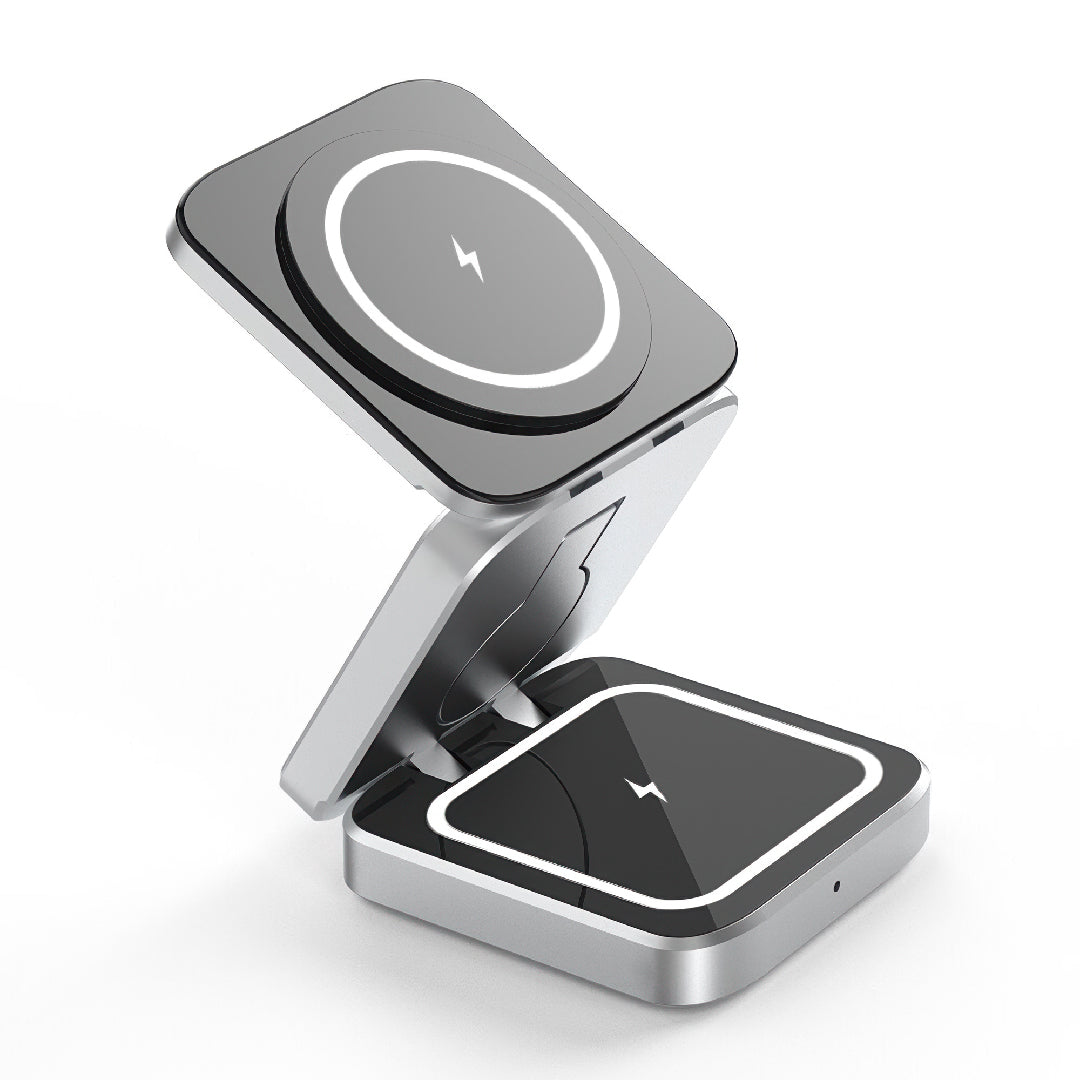 ChargeDeck 3-in-1 Opvouwbaar Draadloss Station - Voor Apple en Android