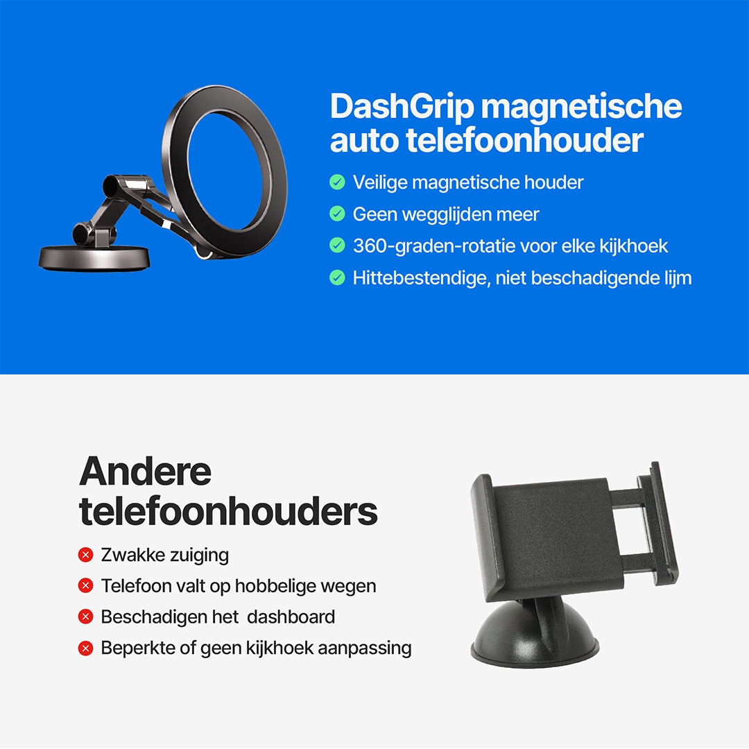 DashGrip Magnetische Autotelefoonhouder met Aanpasbare Houder