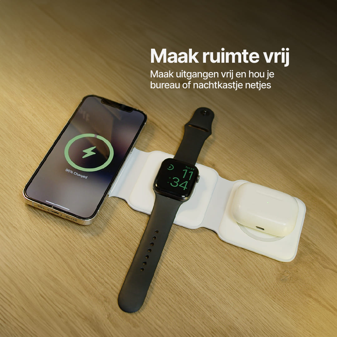 Opvouwbaar 3-in-1 Oplaadstation