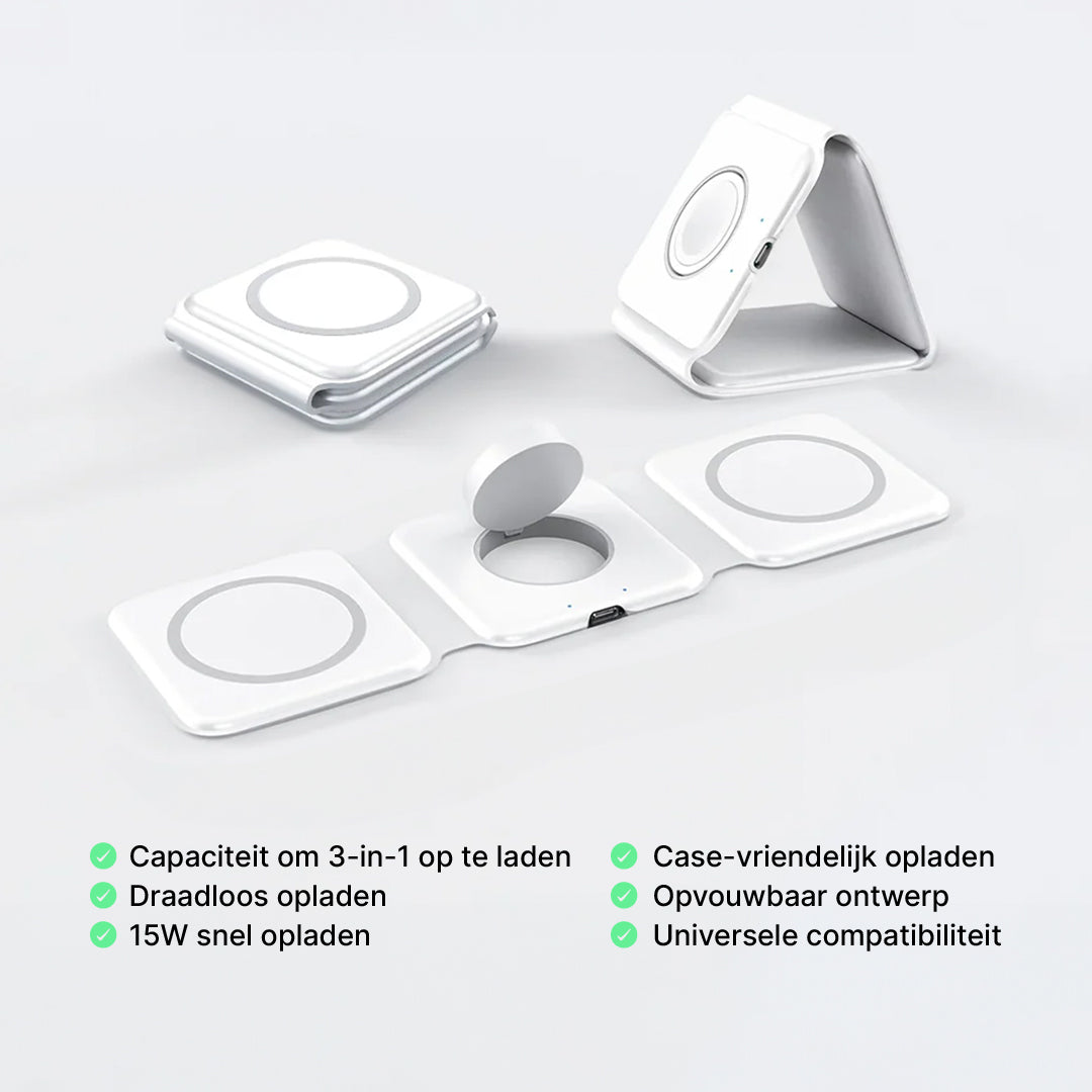 Opvouwbaar 3-in-1 Oplaadstation