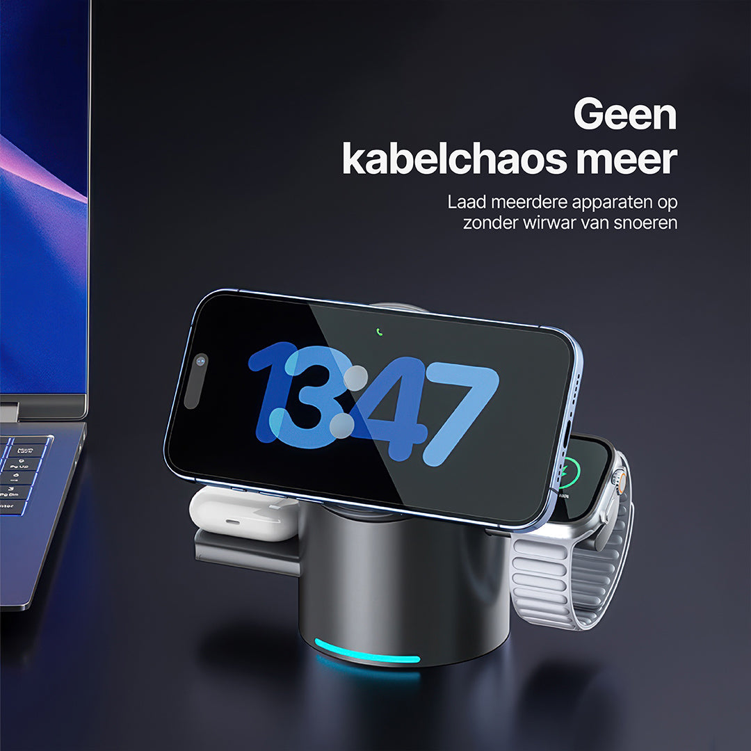 Halo MagSafe 3-in-1 Draadloos Oplaadstation Qi2