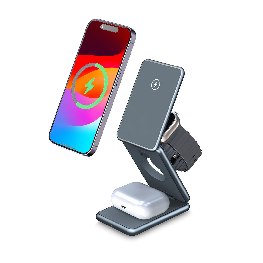 MagFold Pro 3-in-1 Aluminium Draadloze Oplaadstandaard