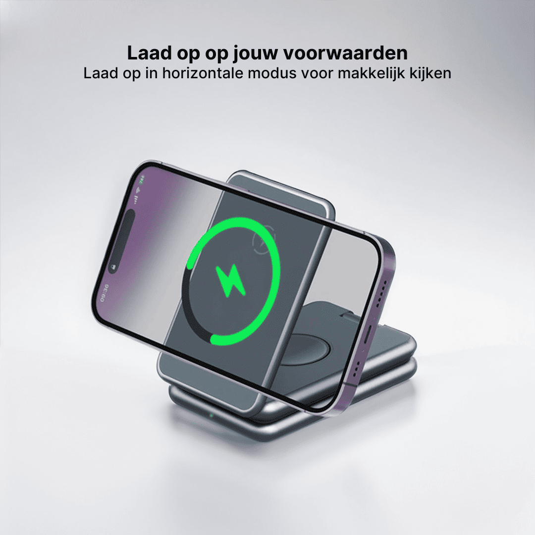 MagFold Pro 3-in-1 Aluminium Draadloze Oplaadstandaard