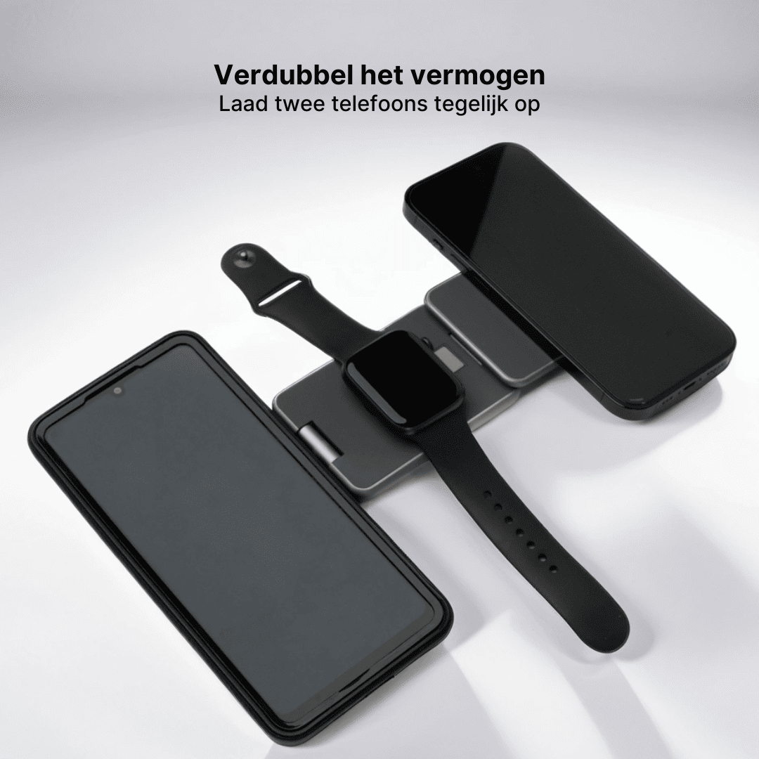 MagFold Pro 3-in-1 Aluminium Draadloze Oplaadstandaard
