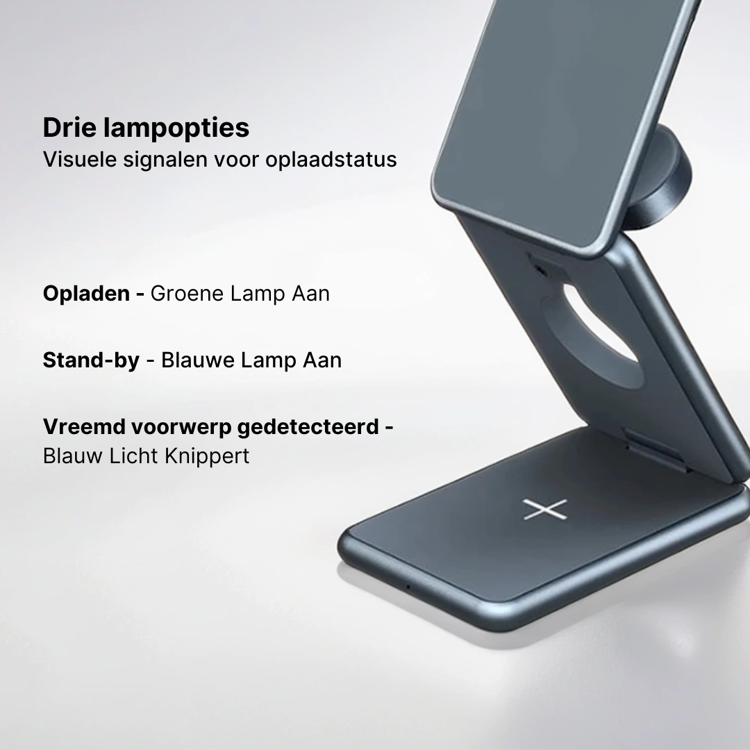 MagFold Pro 3-in-1 Aluminium Draadloze Oplaadstandaard