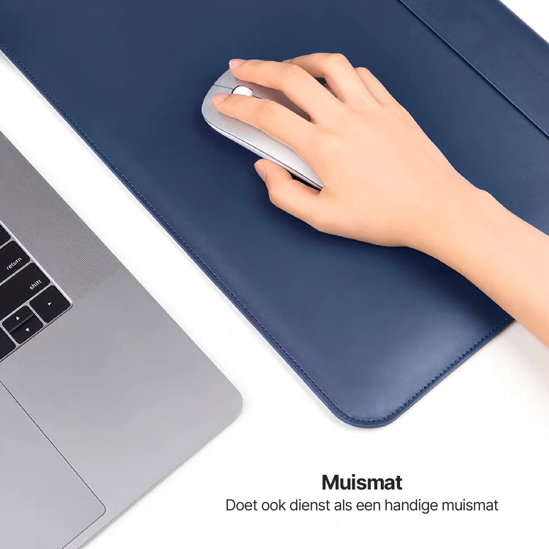 PU Lederen MacBook Hoes met Magnetische Klep en Muismat