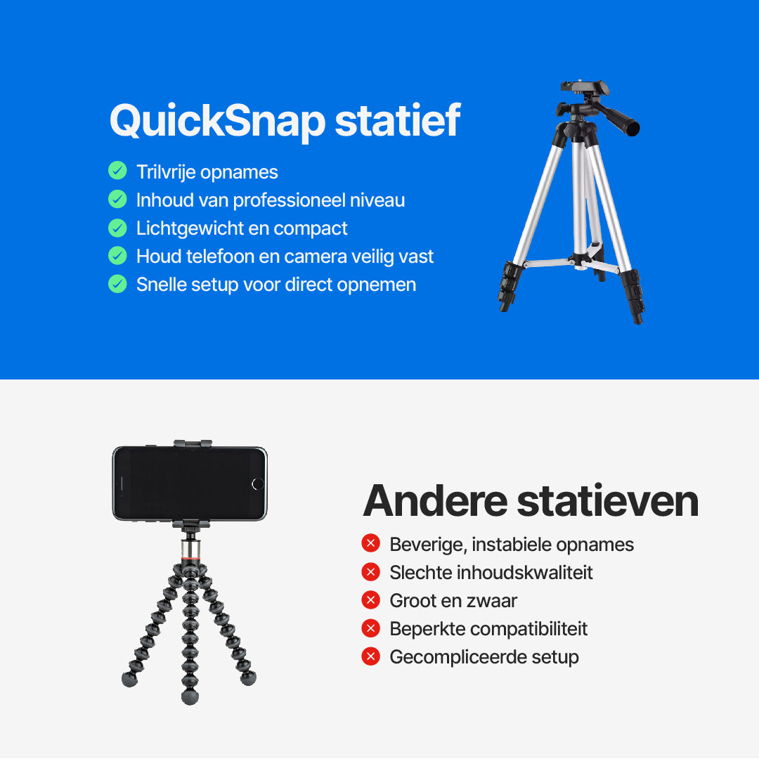 QuickSnap Camera en Smartphone Statief