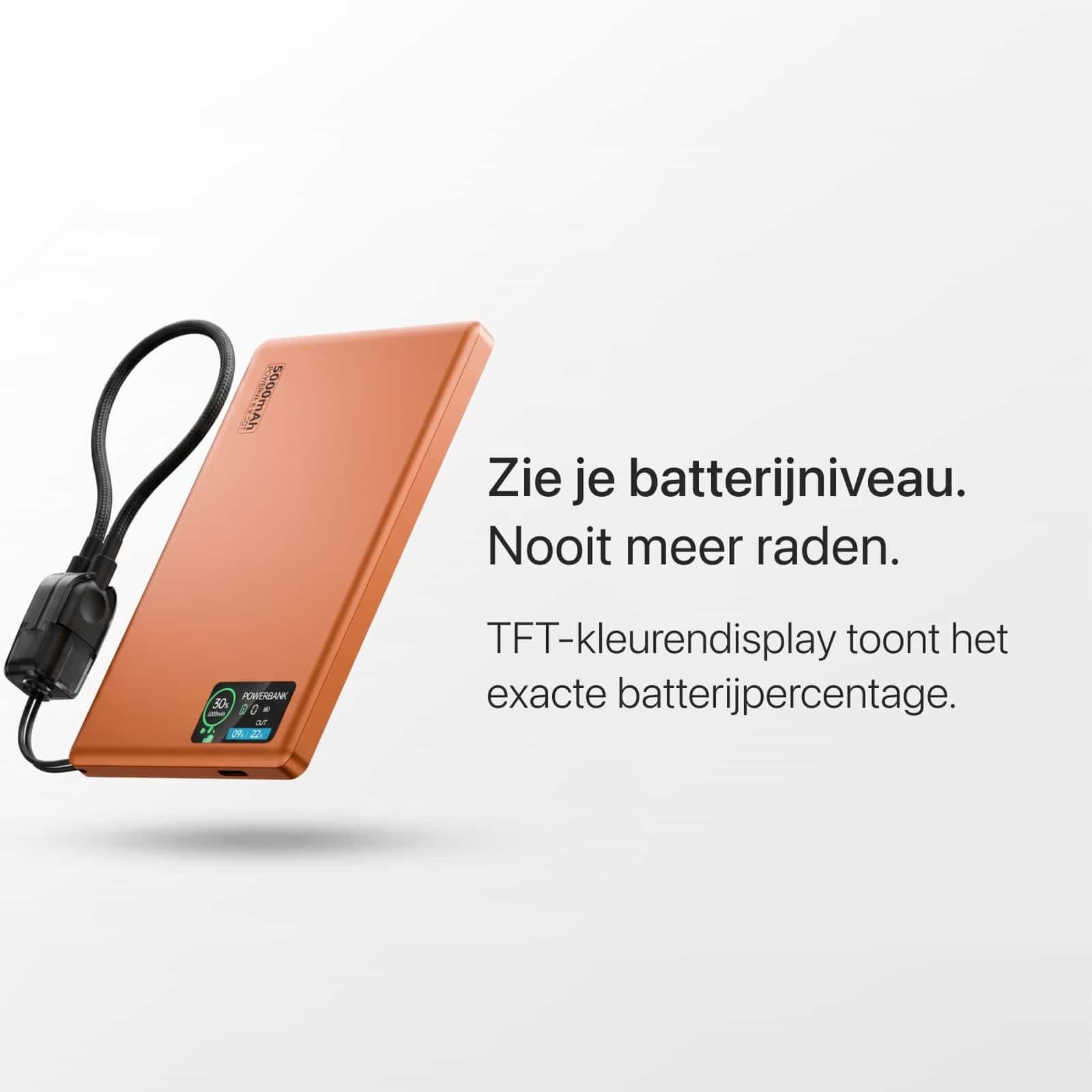 22,5W Ultra Slim Q2 Powerbank met Display