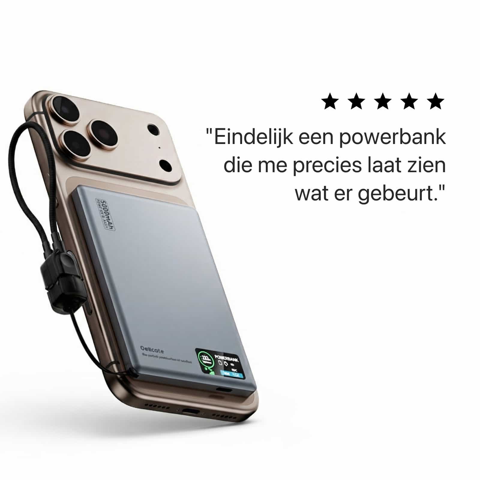 22,5W Ultra Slim Q2 Powerbank met Display