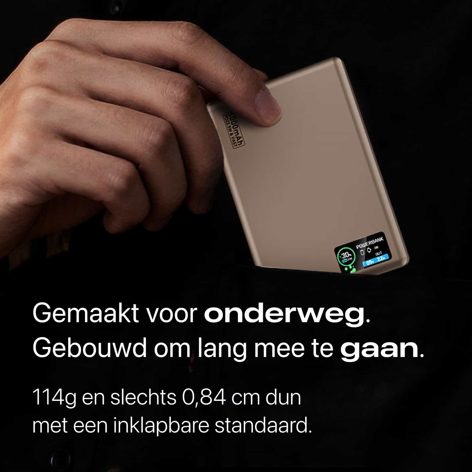22,5W Ultra Slim Q2 Powerbank met Display