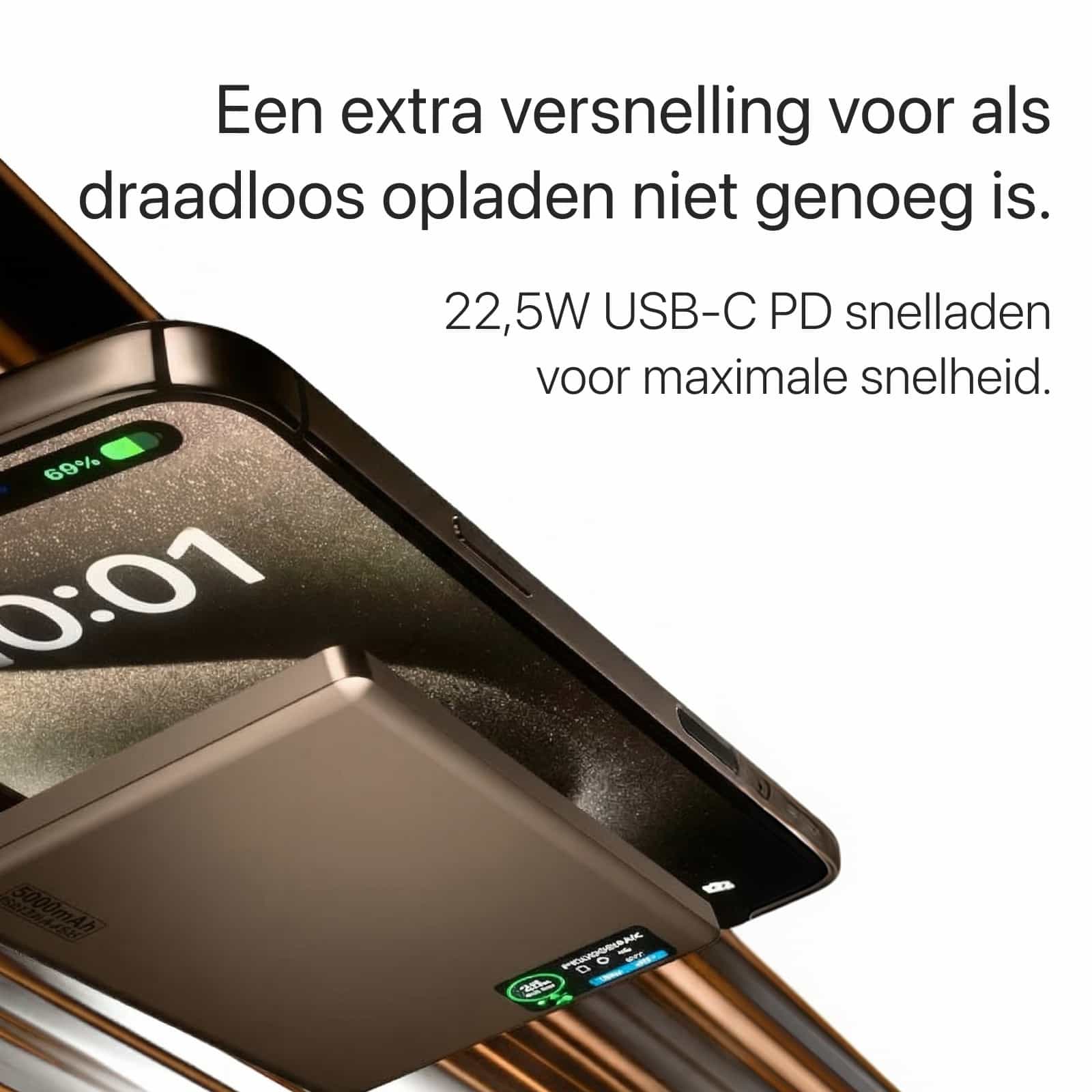 22,5W Ultra Slim Q2 Powerbank met Display