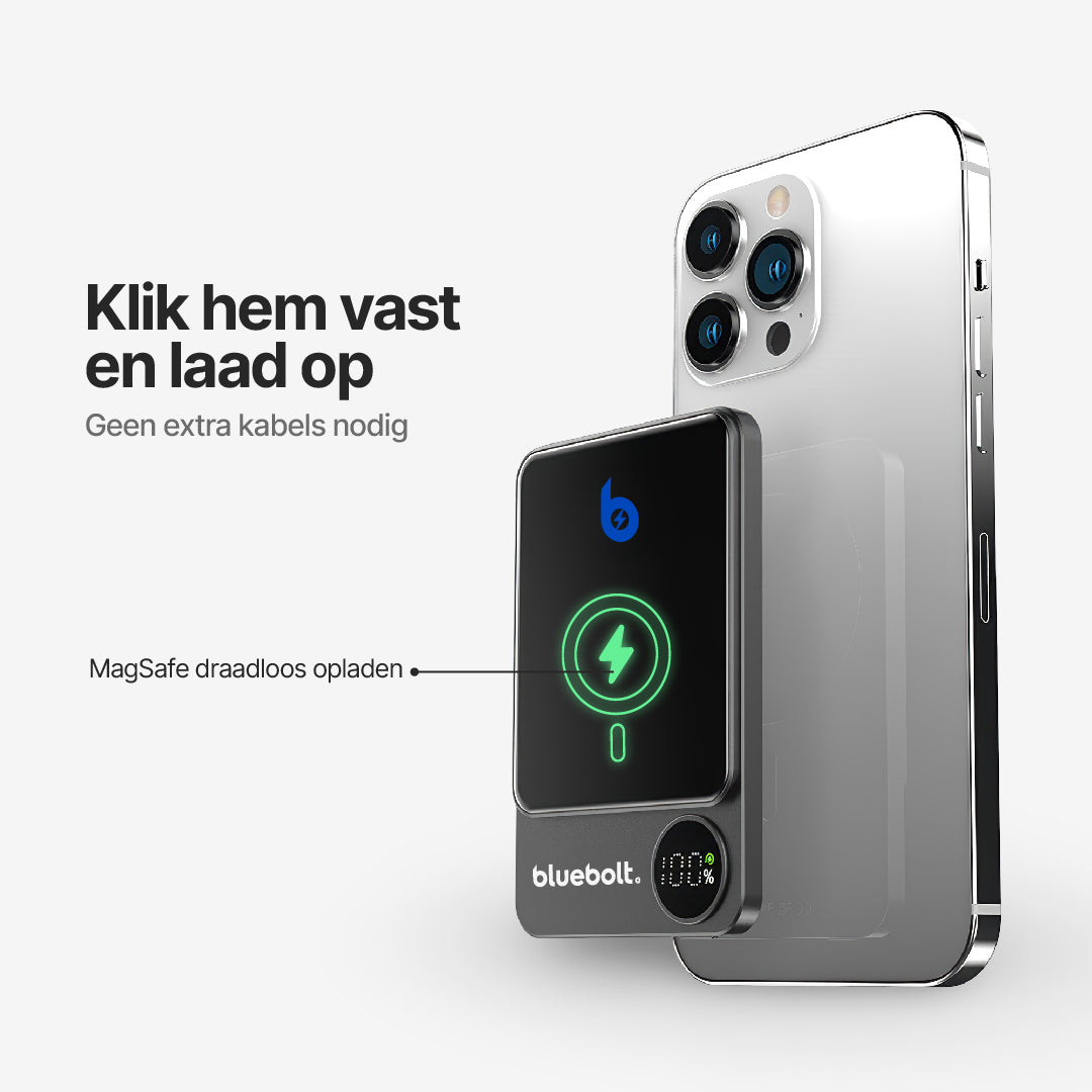 Ultra-dunne Powerbank 20W Magnetisch Draadloos Opladen