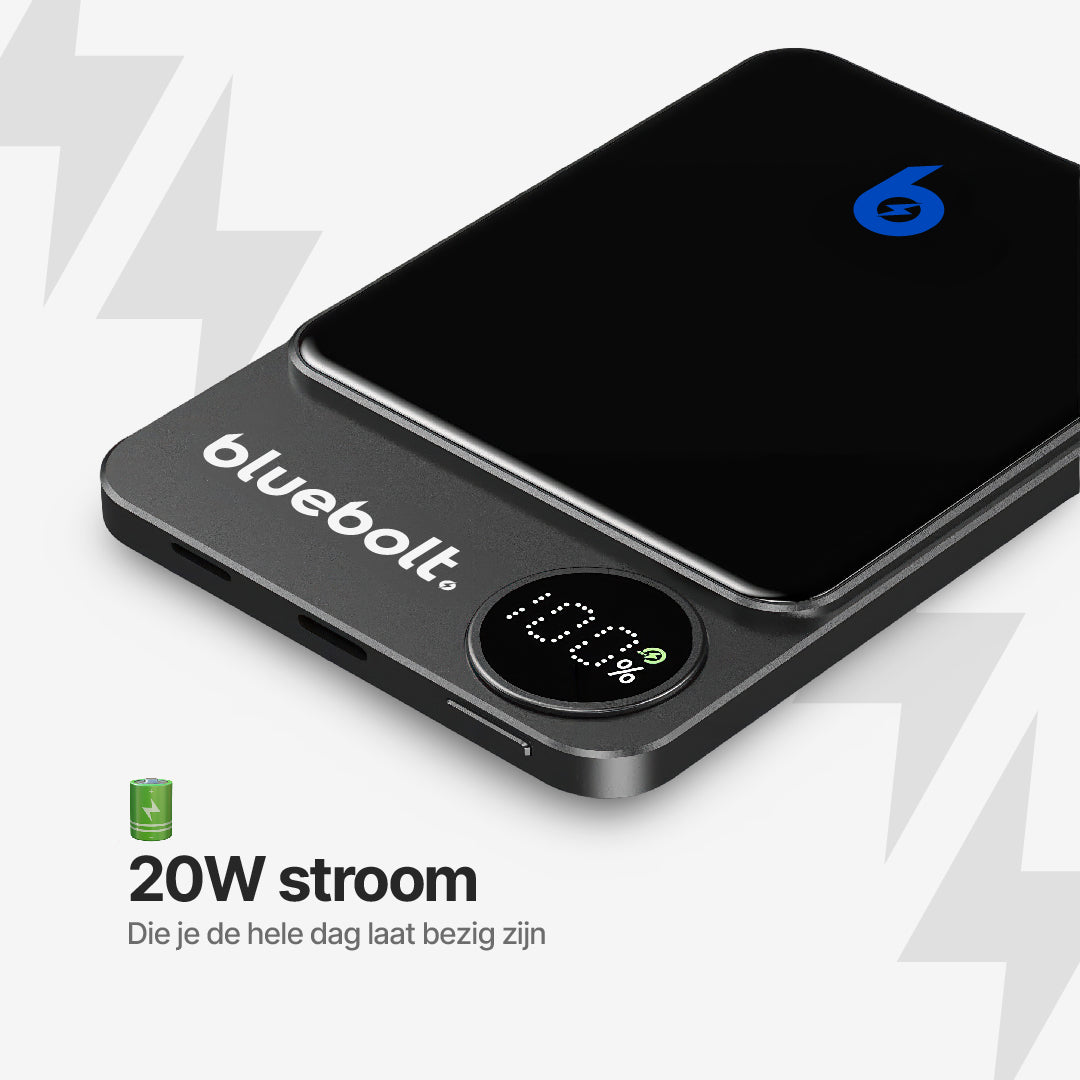 Ultra-dunne Powerbank 20W Magnetisch Draadloos Opladen