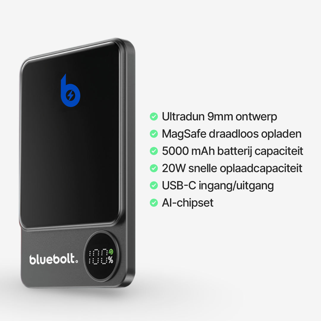 Ultra-dunne Powerbank 20W Magnetisch Draadloos Opladen