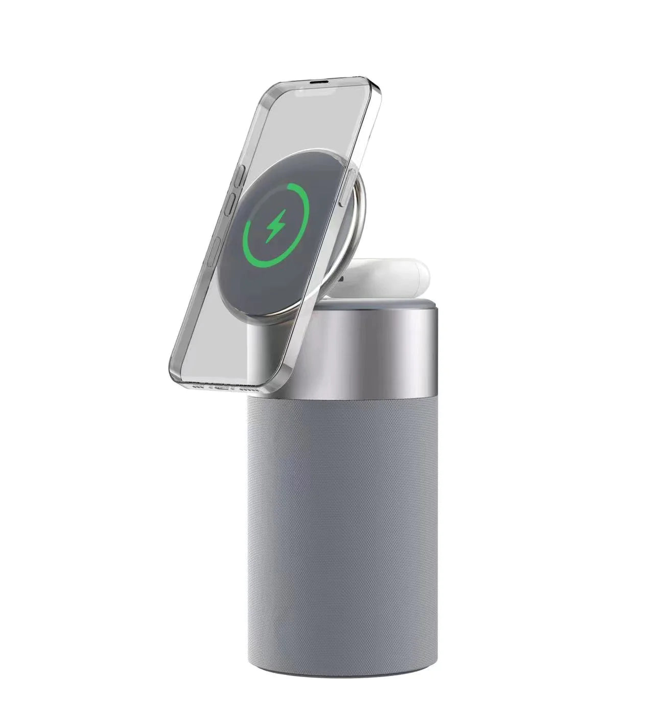 3-in-1 Draadloos Oplaadstation, Bluetooth-Luidspreker en Nachtlampje
