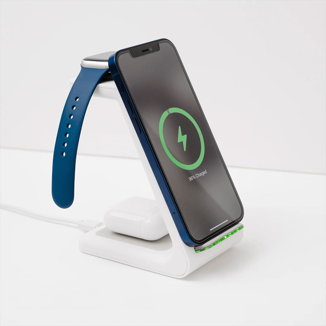 3-in-1 Draadloos Oplaadstation, Apple, Samsung, Watch, AirPods